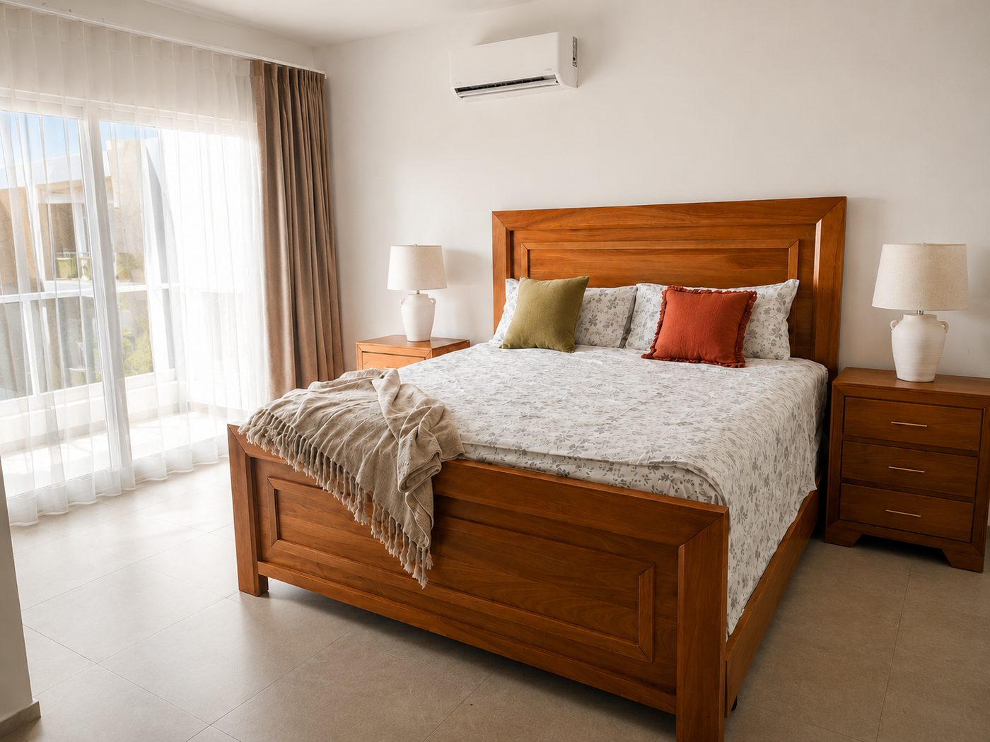 Hlavní ložnice s king size postelí