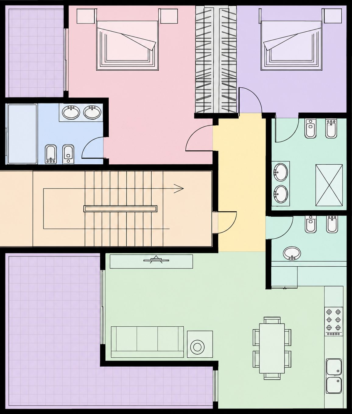 Dispozice apartmánu – půdorys